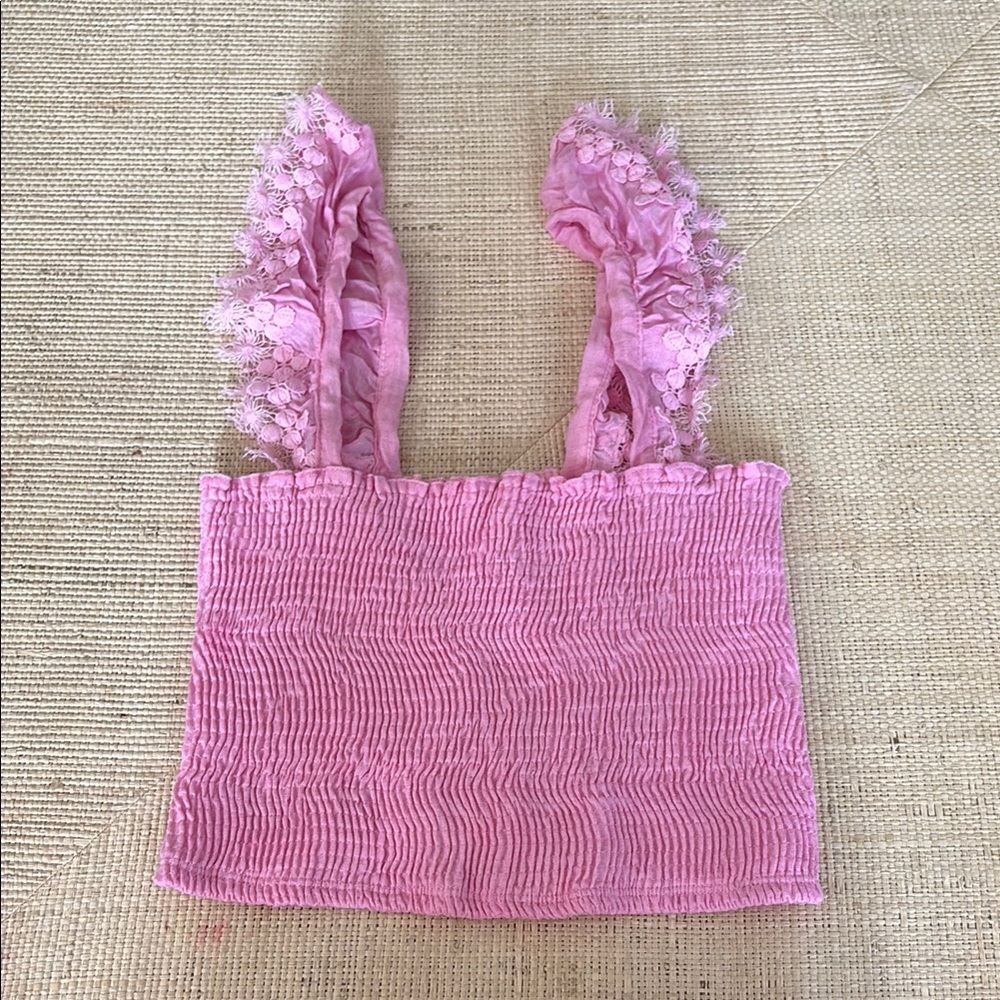 Peixoto Pink Textured Tank Top sz S